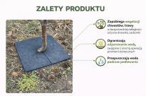 Filcowa mata przeciwchwastowa kwadratowa 70x70 cm 4mm grafit, do ściółkowania roslin, drzewek, drzew, szkółkarstwa - 4