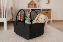 Torba gospodarcza 25×25×50 cm - antracyt, 4 mm - wytrzymała torba filcowa na drewno opałowe, zakupy, pranie, zabawki i piknik, do 30 kg - 6