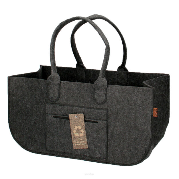 Torba gospodarcza 25×25×50 cm - antracyt, 4 mm - wytrzymała torba filcowa na drewno opałowe, zakupy, pranie, zabawki i piknik, do 30 kg