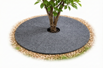 Krążek filcowy podkładka, mata, dysk antychwastowy Φ90 cm szary – do ściółkowania roślin, drzewek, drzew - 2