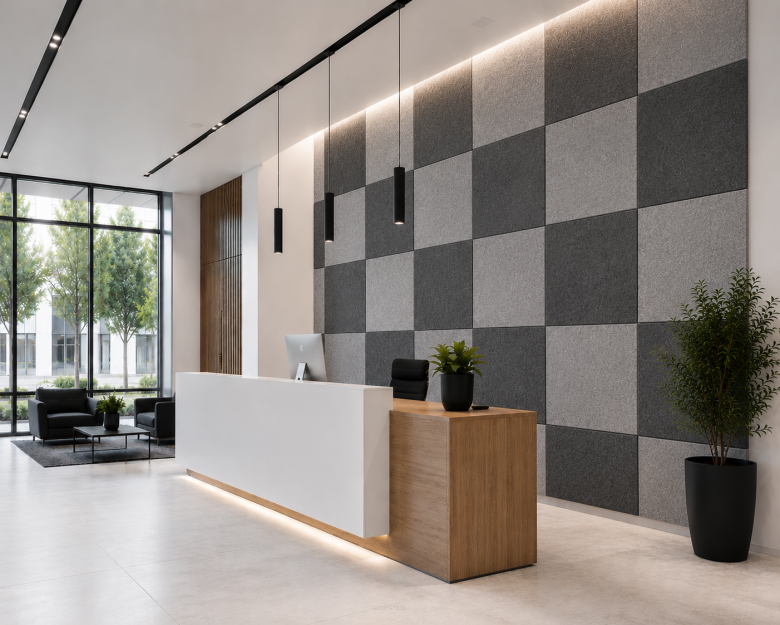 ARCO FeltWall Aranżacja Dekoracyjno Akustyczna 74x74 - Szachownica 3m2