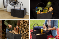 Torba gospodarcza 40×30×50 cm - antracyt, 4 mm - wytrzymała torba filcowa na drewno opałowe, zakupy, pranie, zabawki i piknik, do 30 kg - 4