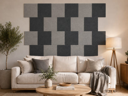 ARCO FeltWall Aranżacja Dekoracyjno Akustyczna 37x37 - Przesunięte kwadraty 3m2