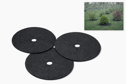 Zestaw krążków przeciwchwastowych 3 szt. ściółkowanie grafit fi 26 cm