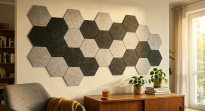 Filcowy Panel Ścienny Samoprzylepny HEXAGON Szary, 42x37 cm 4 mm – Panel Dekoracyjny, Akustyczny, Izolacyjny i Antykondensacyjny - 15