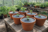 Zestaw krążków przeciwchwastowych 6 szt. ściółkowanie szary fi 17 cm - 3