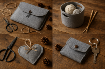 Polski filc poliestrowy gruby 10 mm 1200 g szary rozmiar 35x25 cm - 9