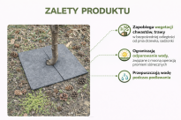 Filcowa mata przeciwchwastowa kwadratowa 50x50 cm 4mm szara, do ściółkowania roslin, drzewek, drzew, szkółkarstwa - 3