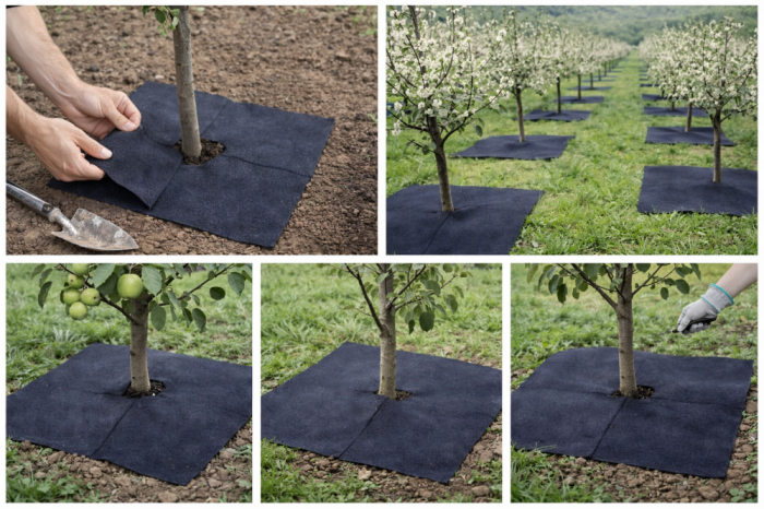 Filcowa mata kwadratowa przeciwchwastowa